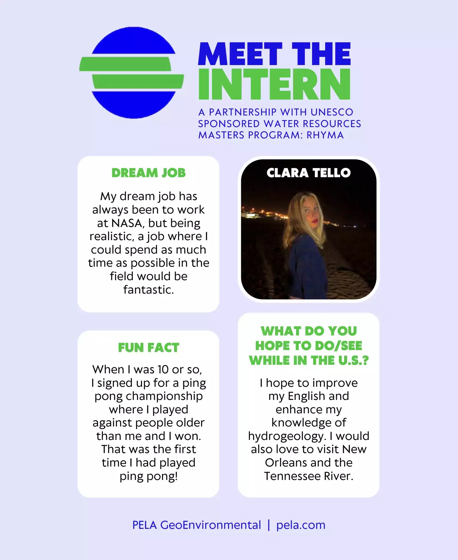 Meet the Intern Clara Tello Meet the Intern Clara Tello