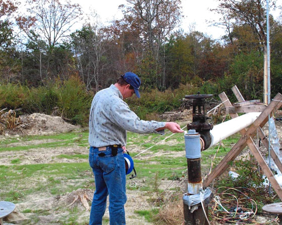 Abner Patton, current PELA President, developing a test well in Georia in the early 90s